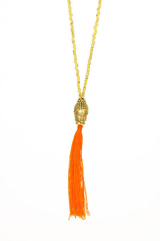 ZN Necklace Gold/Orange with Gold Buddha